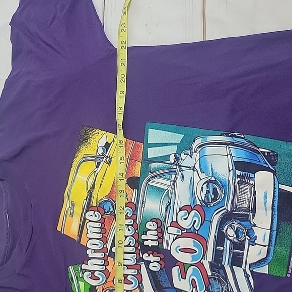 Sun Sportswear Vintage Single Stitch Chrome Cruisers of the 50s Purple Tee - Picture 10 of 11